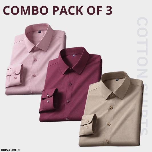 Premium Imported 100% High Quality Cotton Formal Menâ€™s Plain/Solid Shirts| Full/Half Sleeve | With Pocket |  (FS-145)