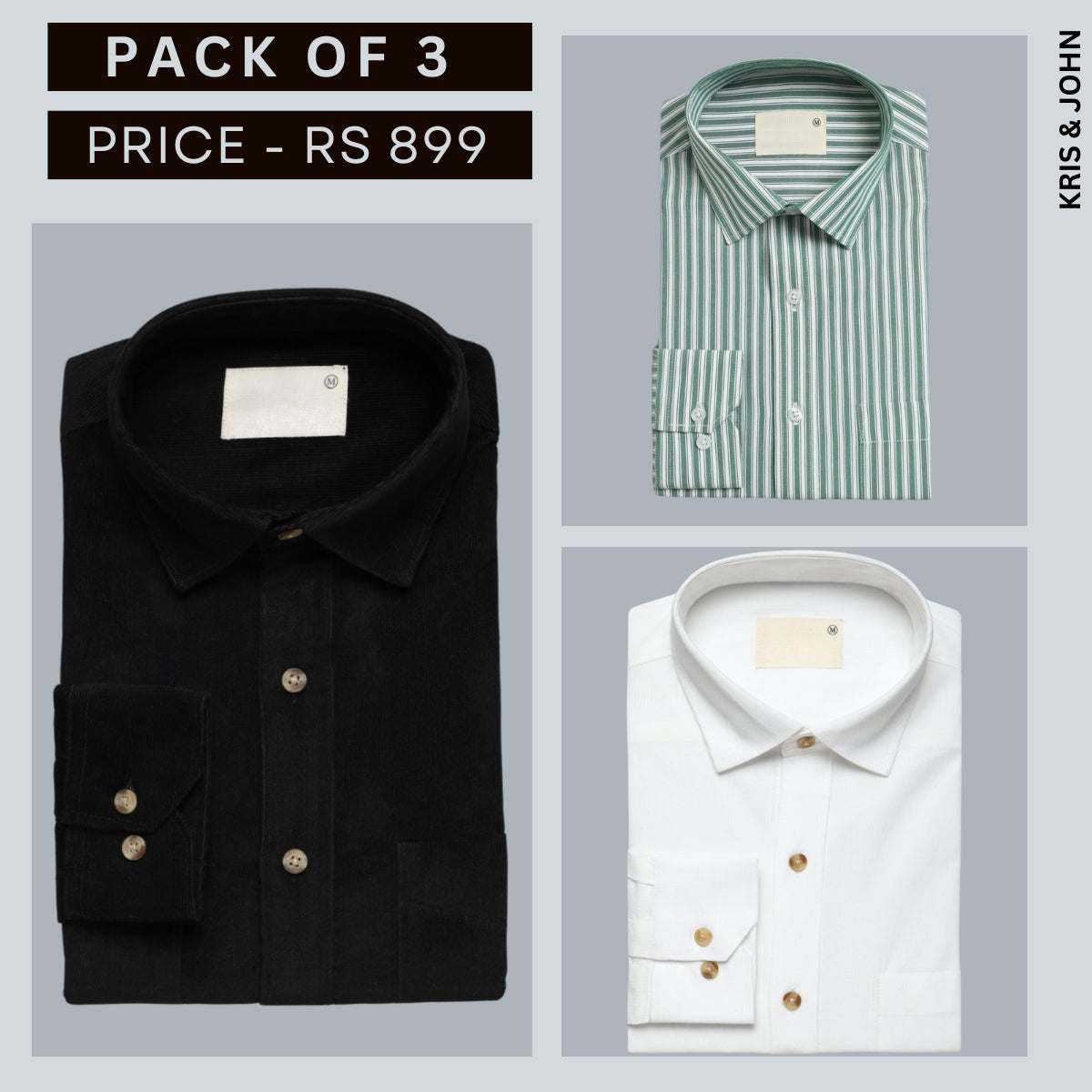 Shirt Happens: 3-Pack Men’s Stylish Formal Shirts – 100% Cotton, Full Sleeves with Pockets (FS-73)