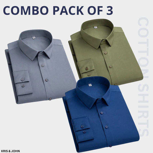 Premium Imported 100% High Quality Cotton Formal Menâ€™s Plain/Solid Shirts| Full/Half Sleeve | With Pocket | (FS-149)
