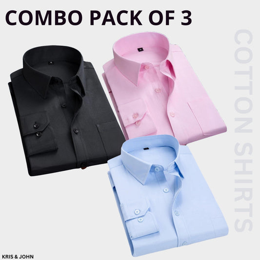 Premium Imported 100% High Quality Cotton Formal Menâ€™s Plain/Solid Shirts| Full/Half Sleeve | With Pocket | (FS-135)