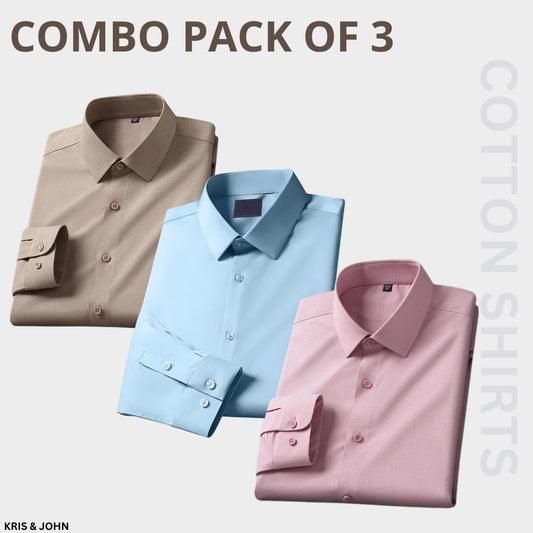 Premium Imported 100% High Quality Cotton Formal Menâ€™s Plain/Solid Shirts| Full/Half Sleeve | With Pocket |  (FS-136)
